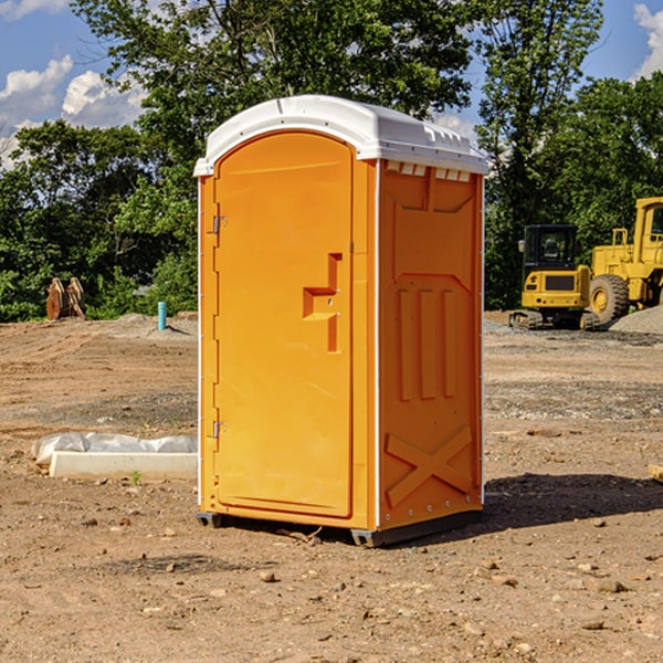 how often are the portable restrooms cleaned and serviced during a rental period in Binford ND